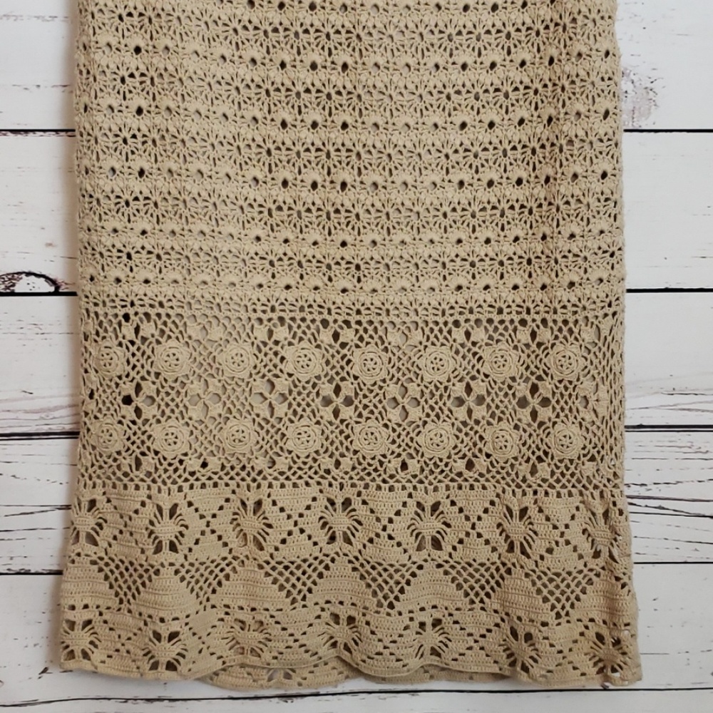 Harold's Tan Crochet Midi Skirt Size Medium - Picture 3 of 8